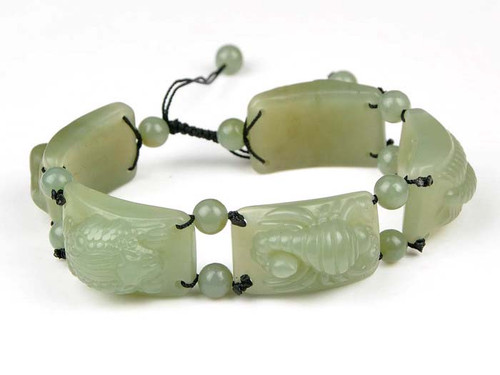 Symbolic Art Deco Jade Bracelet c. 1920 - Ruby Lane